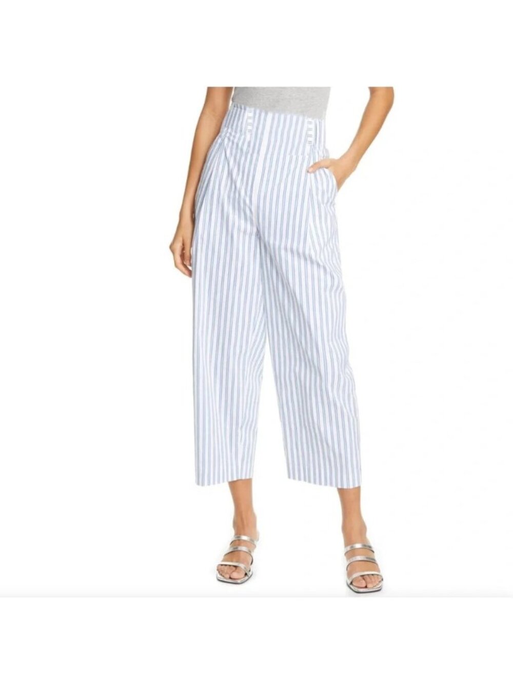 Tanya Taylor Bea Wide Leg Crop Pants Size 6
